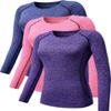 NELEUS Women's 3 Pack Compression Wear Athletic Long Sleeve Shirt for Girls,8021,Blue,Purple,Pink,S view 1