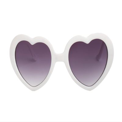 Gravity Shades Oversized Heart Shaped Sunglasses, White