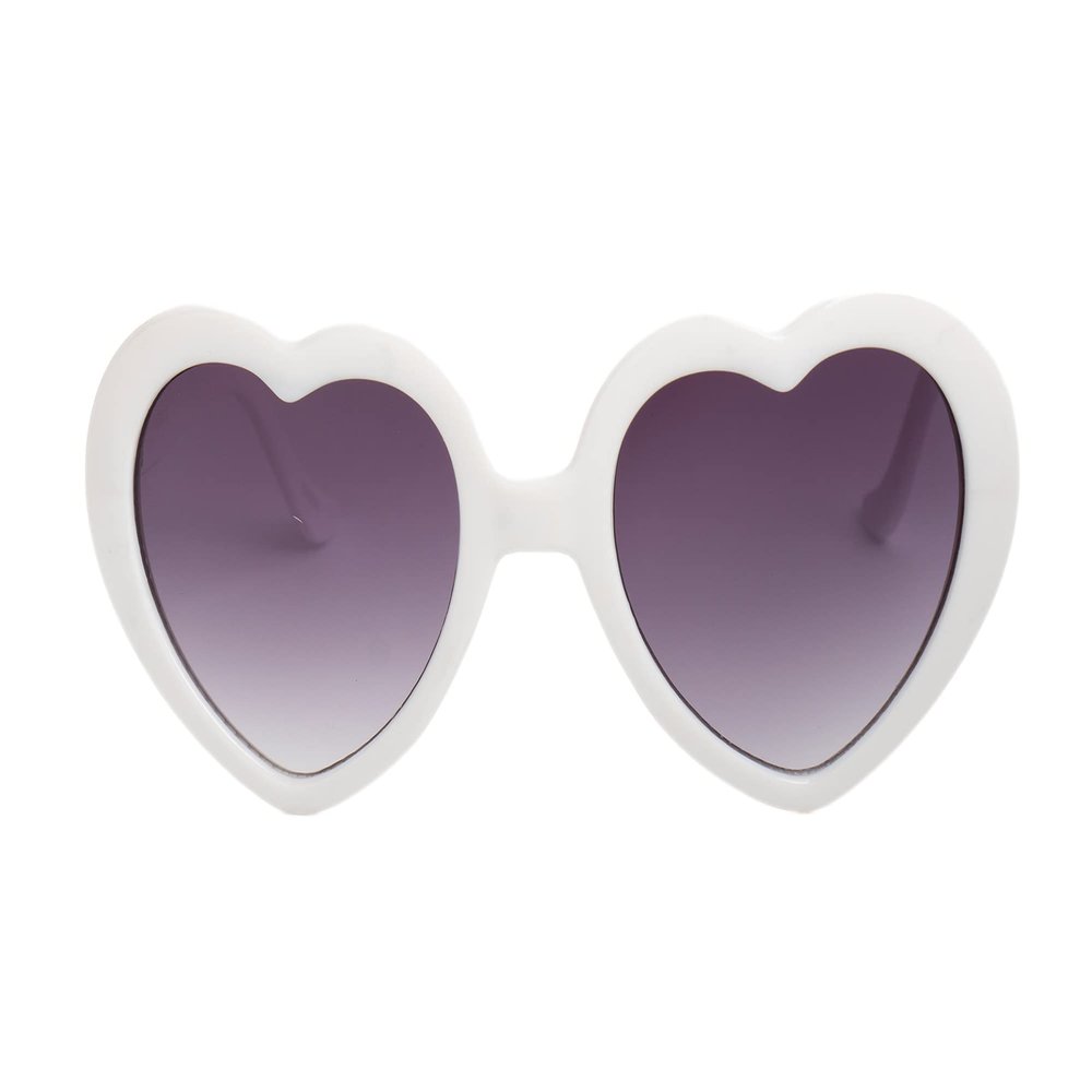 Gravity Shades Oversized Heart Shaped Sunglasses, White