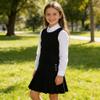 Bienzoe Girls School Uniform Jumper: Stretch Fit Pleated Hem Kids Sleeveless Dress Black 7 view 3