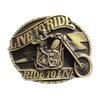 JEAN'S FRIEND Vintage Bronze Plated Emo Skull Motorcycle Biker Rider Belt Buckle view 1