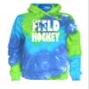 JANT girl Field Hockey Tie Dye Sweatshirt - Stacked White Logo (Blue Green Twist, L) view 1