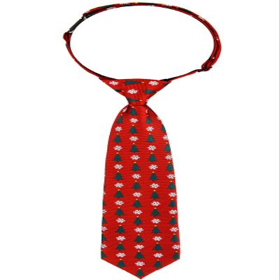 Retreez Classy Christmas Tree and Snowflakes Woven Microfiber Pre-tied Boy's Tie - Red - 24 months - 4 years