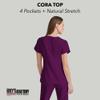 Greys Anatomy by Barco Classic Cora Scrub Top for Women  Wine, 4-Pocket Crossover V-Neck Scrub Shirt with Natural Stretch, Soil Release Fabric, and Super-Soft Finish  2XL, Regular Fit view 4