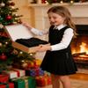 Bienzoe Girls School Uniform Jumper: Stretch Fit Pleated Hem Kids Sleeveless Dress Black 6 view 4