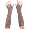 LerBen Womens Lace Knitted Fingerless Warm Gloves Long Arm Warmer Thumb Hole Mitten view 1