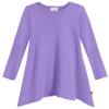 City Threads Sharkbite Shark Bite Girls Long Sleeve Tshirt Dress - Casual Everyday Cute Top Tunic Blouse Soft Natural Cotton Perfect for Sensitive Skin SPD Sensory Friendly, Deep Purple, 6 view 1