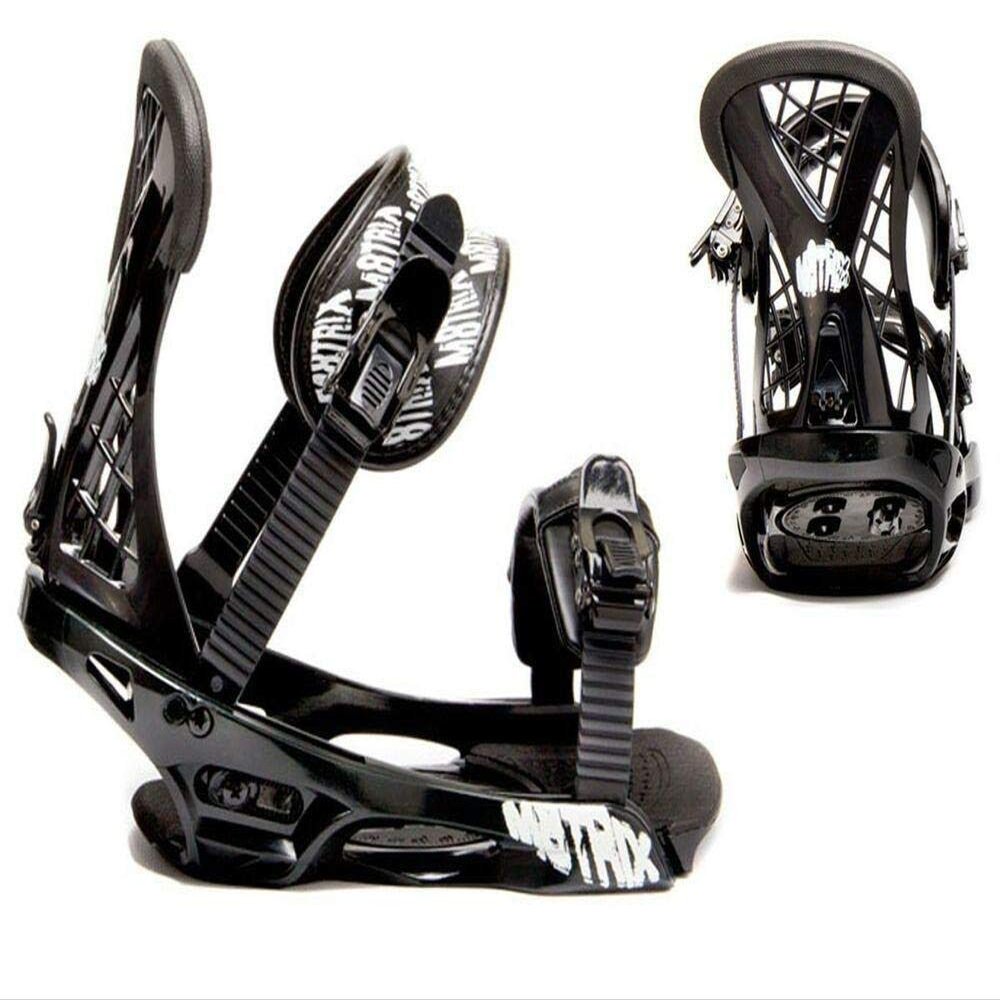 Whitewoods Matrix PH711 All Mountain Snowboard Bindings - Black, Fits Most Men's Boots 10-13 (Large)