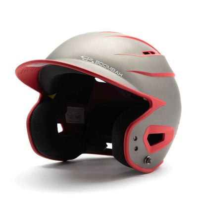 Boombah DEFCON Batting Helmet Sleek Profile Charcoal/Red - Size Senior 7" - 7 3/4"