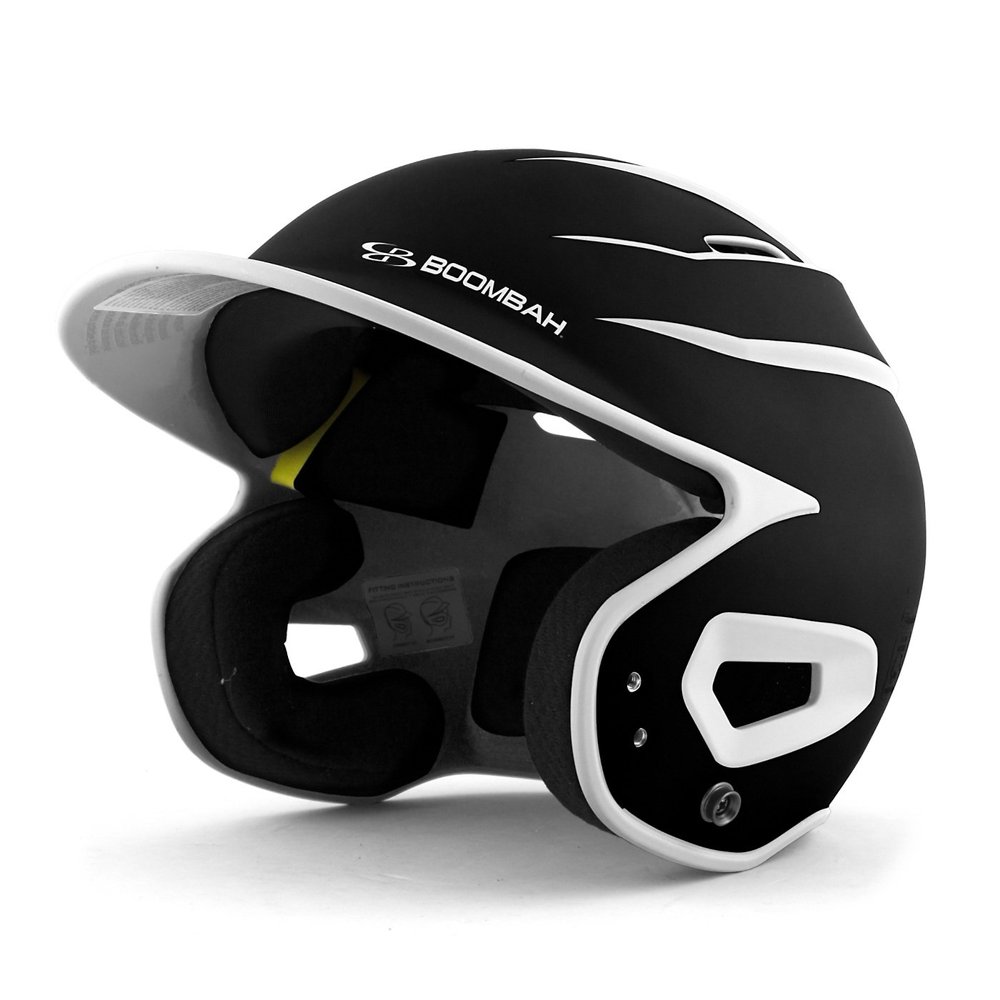 Boombah DEFCON Batting Helmet Sleek Profile Black/White - Size Senior 7" - 7 3/4"