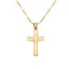 24K Gold Classical Catholic Church Jesus Cross Necklace Religion Crucifix Pendant Jewelry view 1