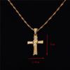 24K Gold Classical Catholic Church Jesus Cross Necklace Religion Crucifix Pendant Jewelry view 2