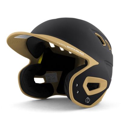 Boombah DEFCON Batting Helmet Black/Vegas Gold - Size Junior 6 1/4" - 7"