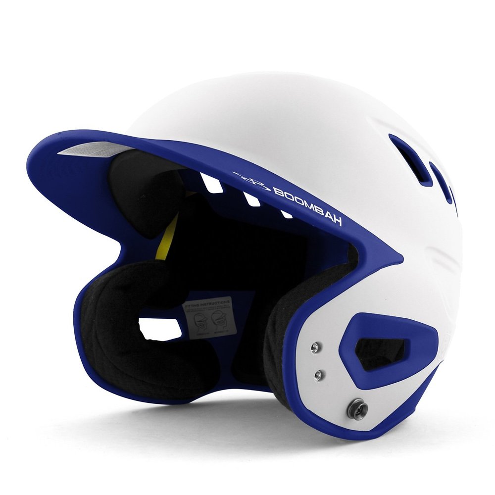 Boombah DEFCON Batting Helmet White/Royal Blue - Size Junior 6 1/4" - 7"