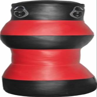 Bestzo MMA Pound/Floor Striking Dummy Punching Bag Cylinder Shape - Hanging Stripes Red/Black -48 inch