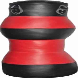 Bestzo MMA Pound/Floor Striking Dummy Punching Bag Cylinder Shape - Hanging Stripes Red/Black -48 inch