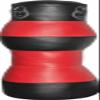 Bestzo MMA Pound/Floor Striking Dummy Punching Bag Cylinder Shape - Hanging Stripes Red/Black -48 inch view 1