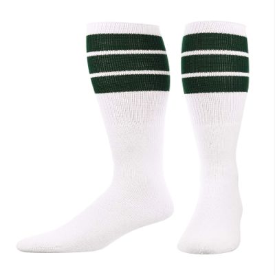 TCK Retro 3 Stripe Tube Socks (Dark Green, Small)
