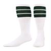 TCK Retro 3 Stripe Tube Socks (Dark Green, Small) view 1