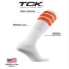 TCK Retro 3 Stripe Tube Socks (Orange, Large) view 4
