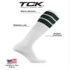 TCK Retro 3 Stripe Tube Socks (Dark Green, Medium) view 4