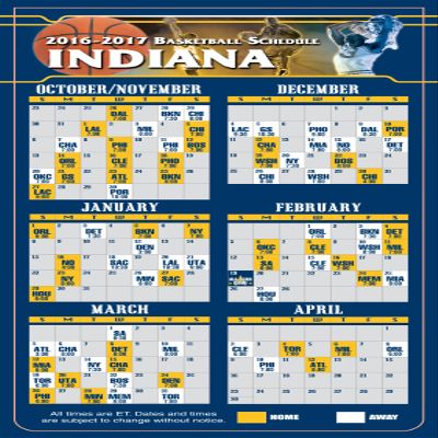 300 Pieces Magnetic Business Card Pro Basketball Sports Schedules 3.5 x 9 (Indiana)