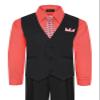 Boy's Vest and Pant Set, Includes Shirt, Tie and Hanky - MELON 6-9M view 1