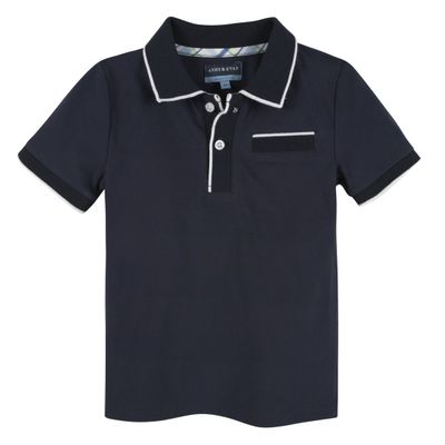 Andy & Evan Polo With Ribbing t Shirts For Boys - Infant Navy, Size 3/6 Months