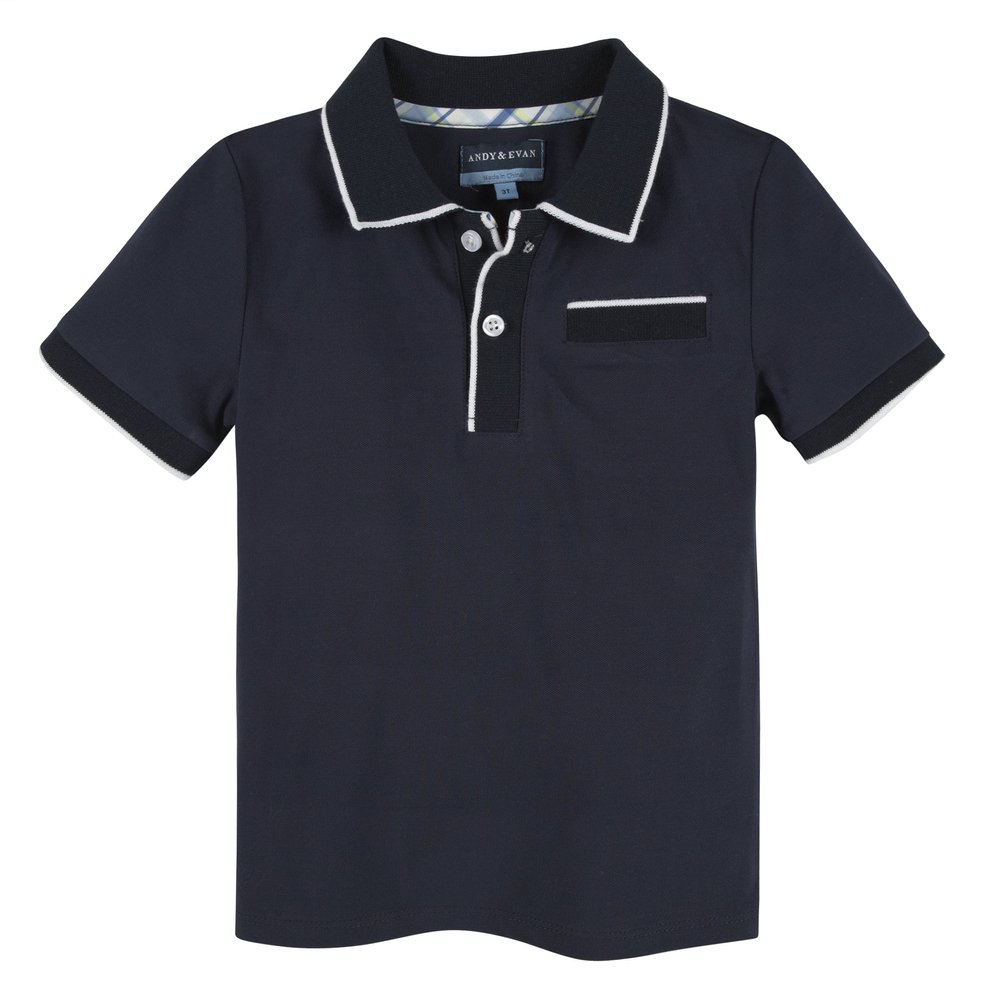 Andy & Evan Polo With Ribbing t Shirts For Boys - Infant Navy, Size 3/6 Months