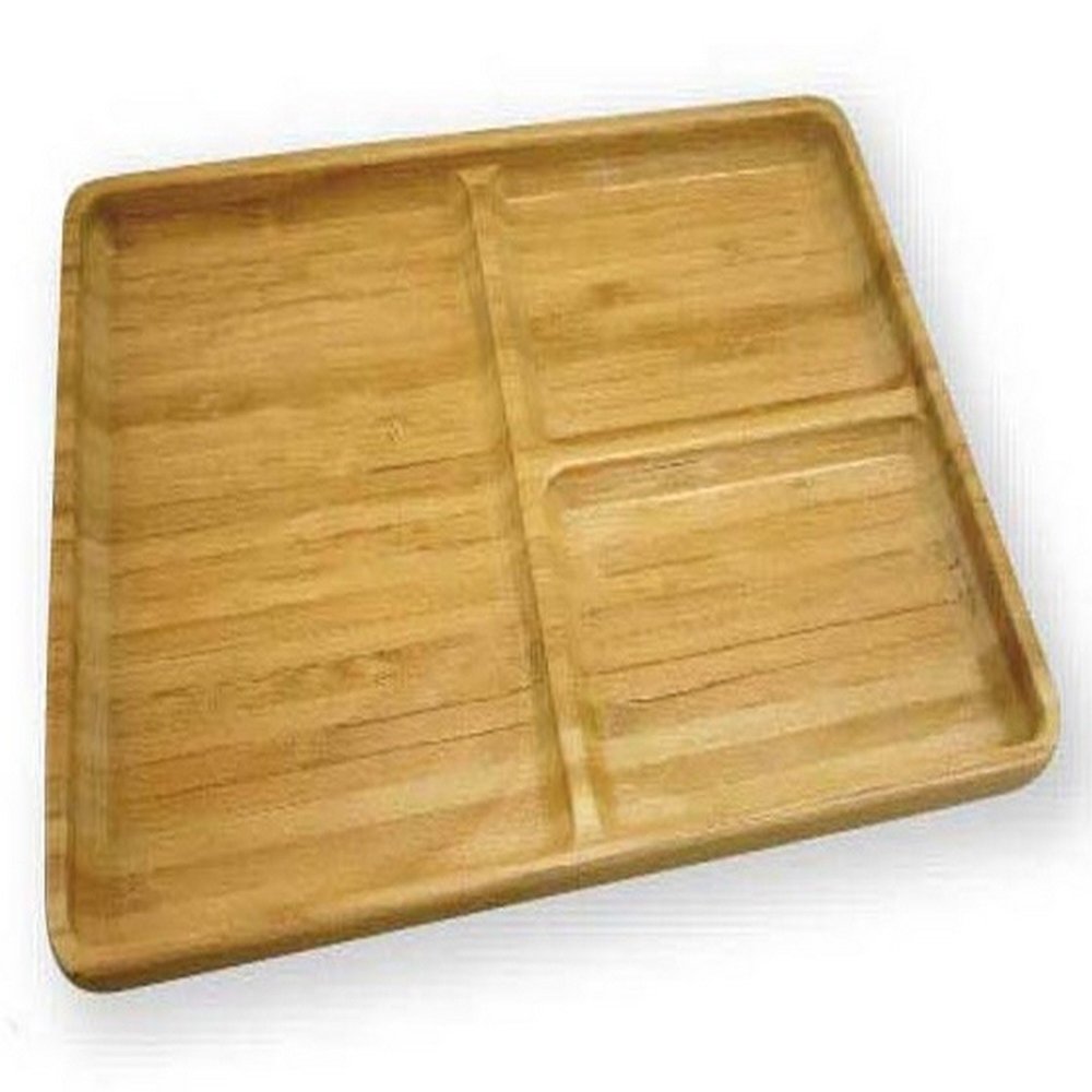 Captain Stag UP-2546 TAKE-WARE Bamboo Tableware, Square, Divider Plate, 10.2 inches (26 cm)