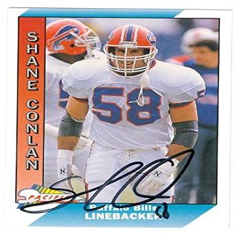 Sports Memorabilia Autograph Warehouse 35900 Shane Conlan Autographed Football Card Buffalo Bills 1991 Pacific Football Card No. 22