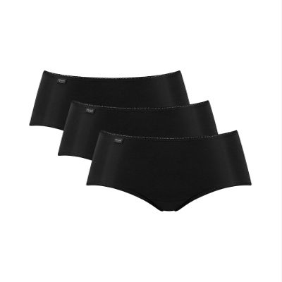 24/7 Microfibre Midi 3 Pack Black US Small