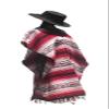 Sharpshooter Clint Eastwood Western Black Cowboy Hat & Red Poncho Set (Large Black Hat & Red Poncho, Large Black Hat & Red Poncho) view 2