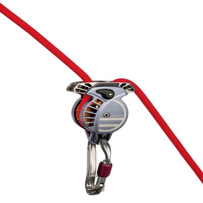 Wild Country Revo Rock Climbing Belay Device - Auto-Locking Belay Device - Gunmetal/Tangerine - One Size
