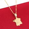 24K Gold Map Of France Pendant Necklace For Women view 3
