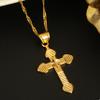 24K Gold Plated Cross Pendant Necklace Jewelry view 4