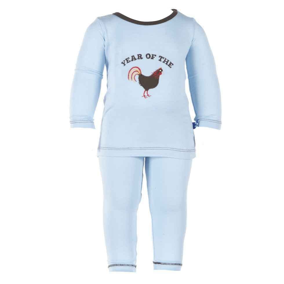 KicKee Pants Long Sleeve Pajama Set Little Boys, Pond Year of the Rooster, 2T