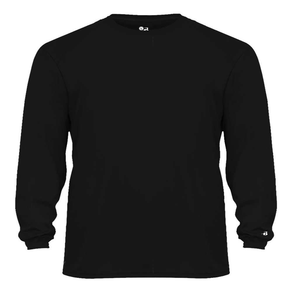 Badger Sport C2 Black Youth XS Long Sleeve Wicking Tee