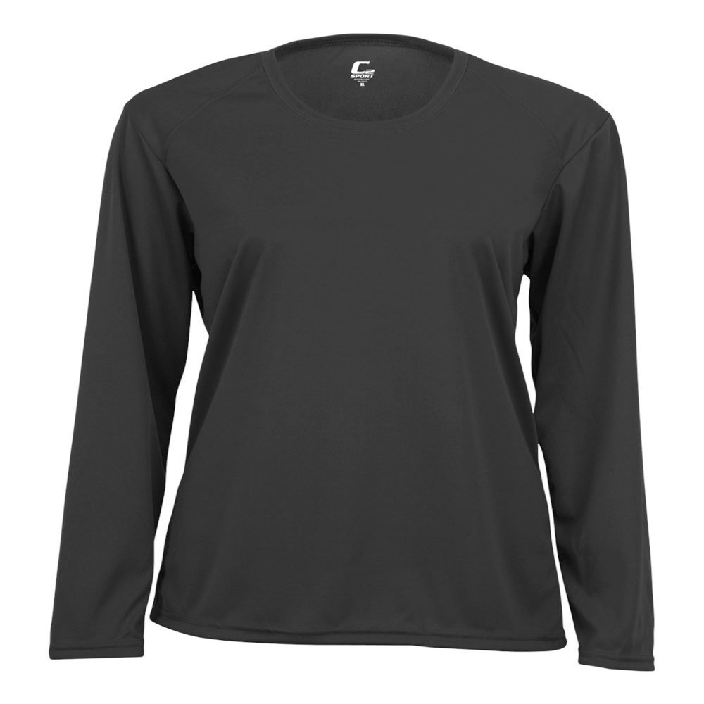 Badger Sport C2 Graphite Ladies 2XL Long Sleeve Wicking Tee