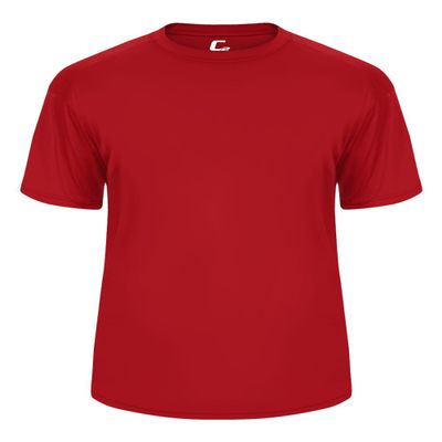 Badger Sport C2 Red Youth Large Short Sleeve Wicking Tee