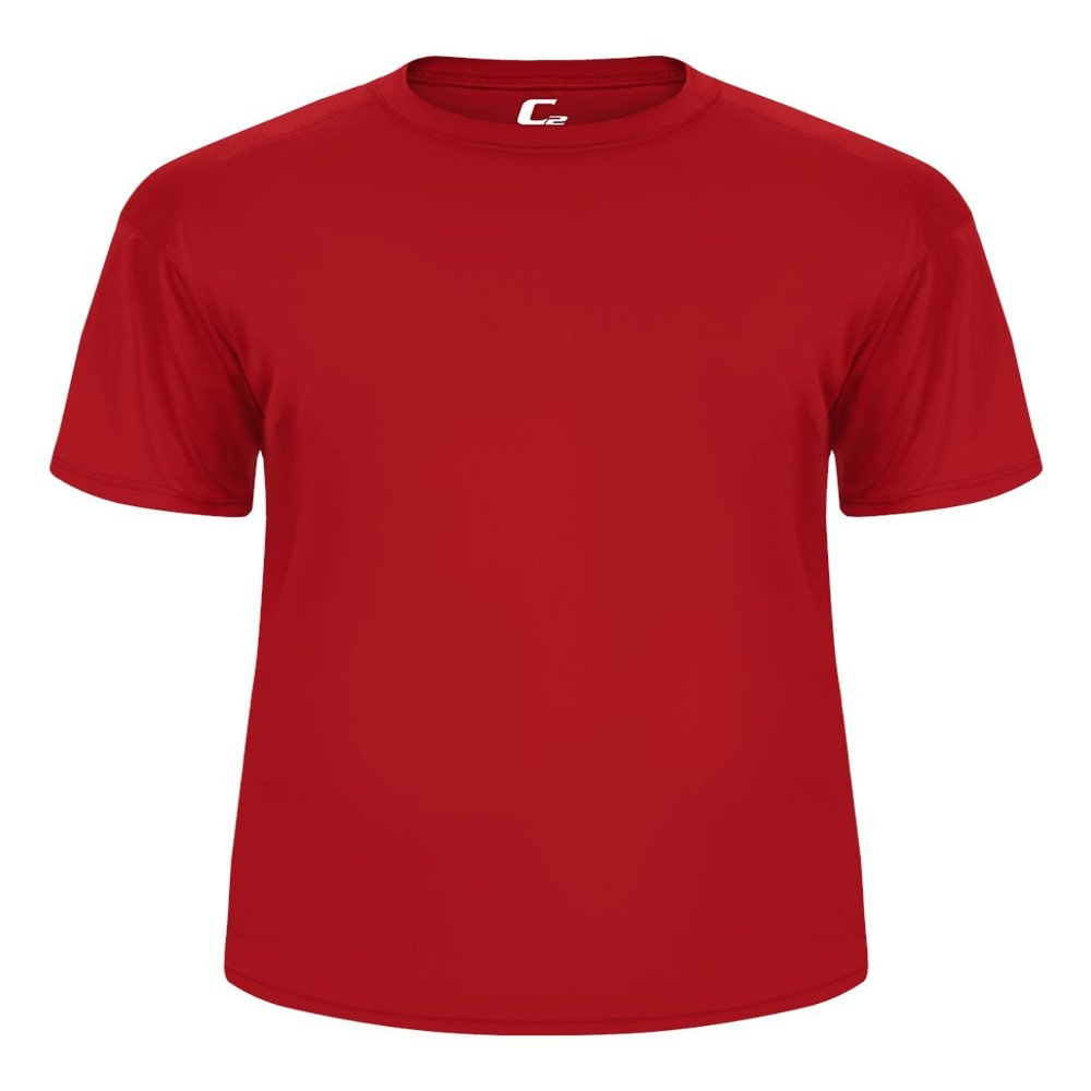 Badger Sport C2 Red Youth Large Short Sleeve Wicking Tee