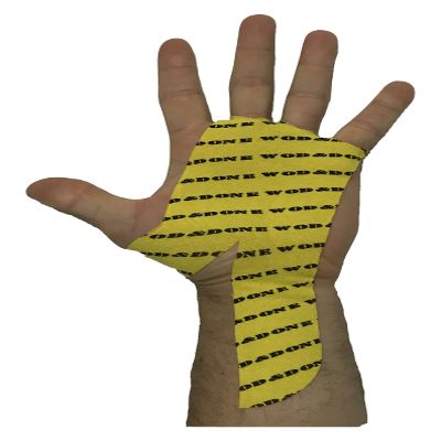 WOD&DONE Custom Hand Protection Athletic Grips for Pullups, Functional Fitness, Gymnastics (Yellow, 20pk)