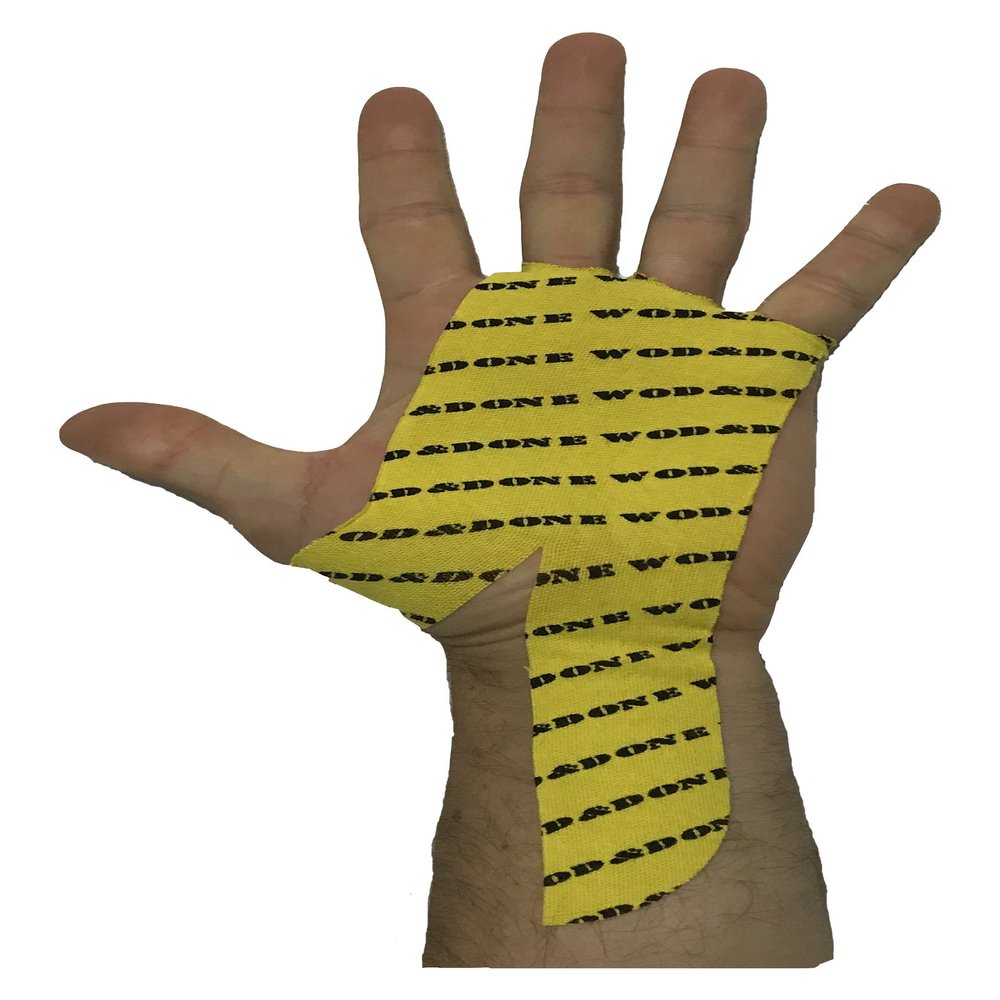 WOD&DONE Custom Hand Protection Athletic Grips for Pullups, Functional Fitness, Gymnastics (Yellow, 20pk)