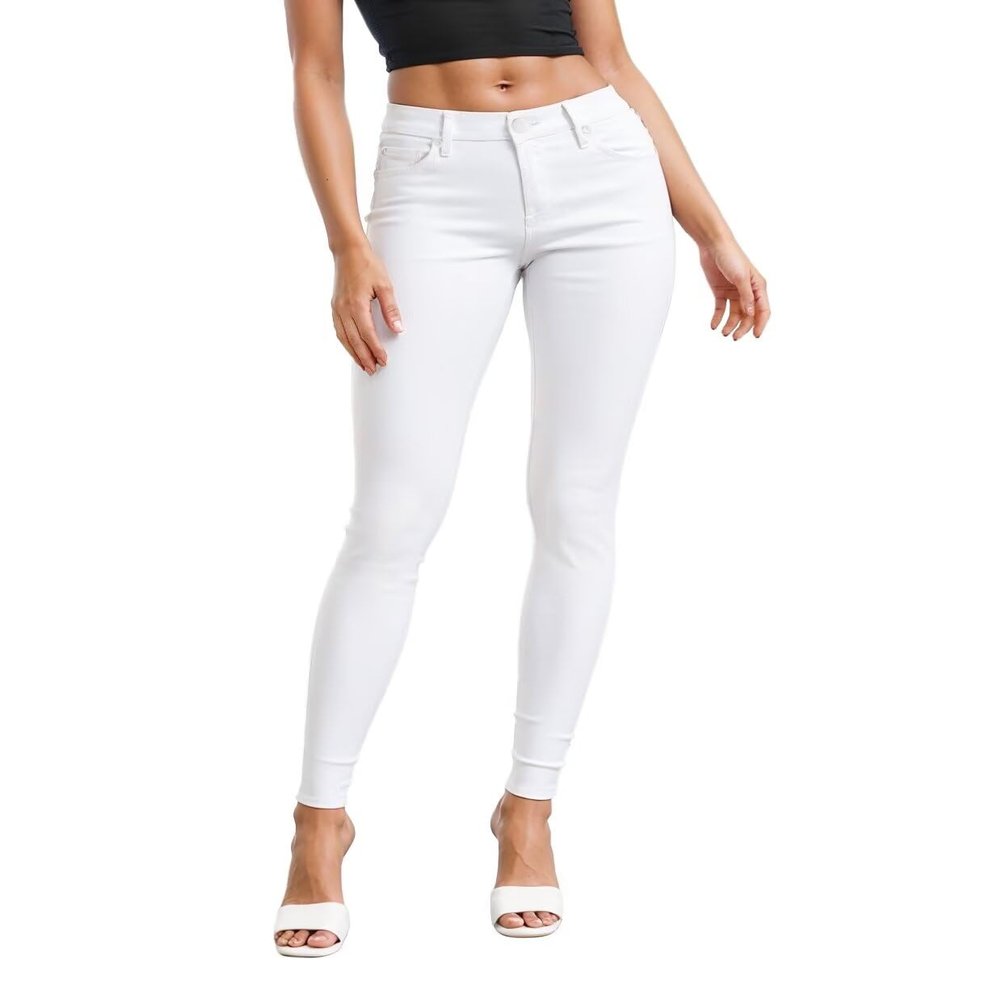 Hybrid & Company Womens Hyper Ultra Stretch Comfy Skinny Leg Work Casual Pants P44876SKX White 3X