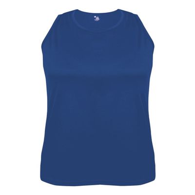 Badger Sport Royal Ladies 2X Athletic Sleeveless Wicking Tank Top
