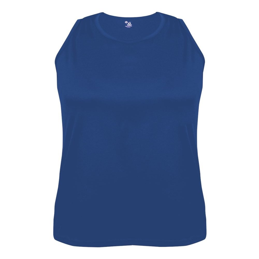 Badger Sport Royal Ladies 2X Athletic Sleeveless Wicking Tank Top