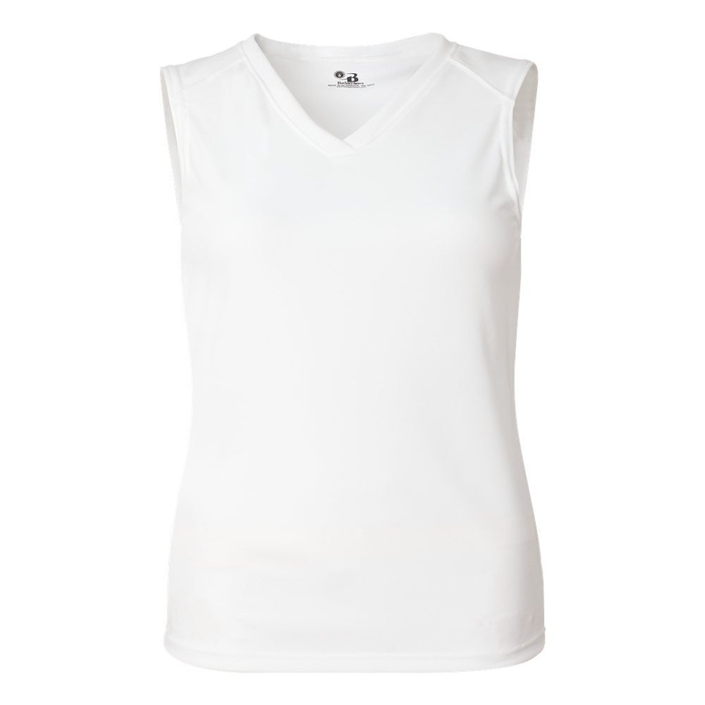 Badger Sport White Girls XL Girls Sleeveless Wicking