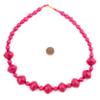 The Bead Chest Recycled Paper Bead Necklace from Uganda - Fair Trade African Woman's Jewelry - Necklace with Clasp (Red) view 2