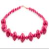 The Bead Chest Recycled Paper Bead Necklace from Uganda - Fair Trade African Woman's Jewelry - Necklace with Clasp (Red) view 3