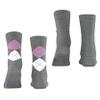 Burlington Ladies Socks Everyday Mix 2er Pack - Rhomb and Uni, One Size (US 6-9.5) (Pink (3401)) view 2
